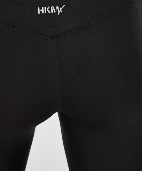 Mallas deportivas de rejilla con cintura de HKMX, Negro