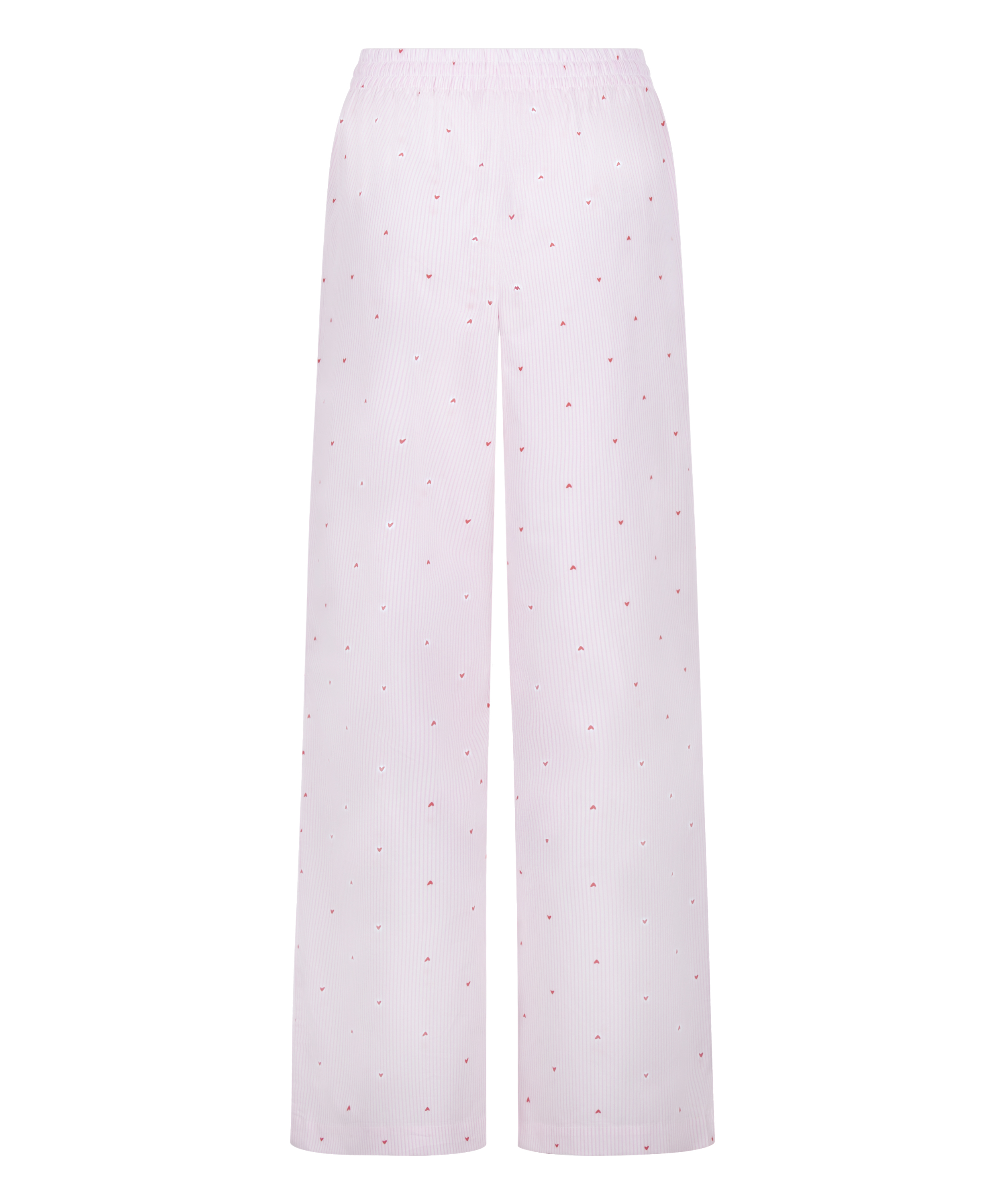 Pantal&oacute;n de algod&oacute;n a rayas con coraz&oacute;n, Blanco, main