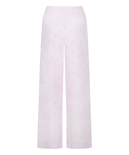 Pantal&oacute;n de algod&oacute;n a rayas con coraz&oacute;n, Blanco
