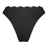 Braguita de bikini de corte alto Scallop, Negro
