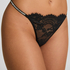 Tanga de pernera alta Odette, Negro