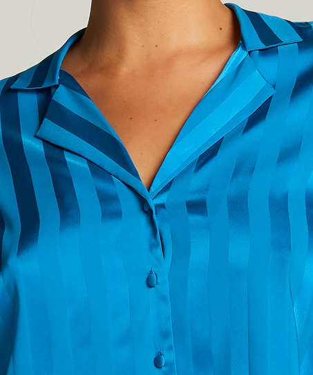 Chaqueta de manga larga y satén, Azul