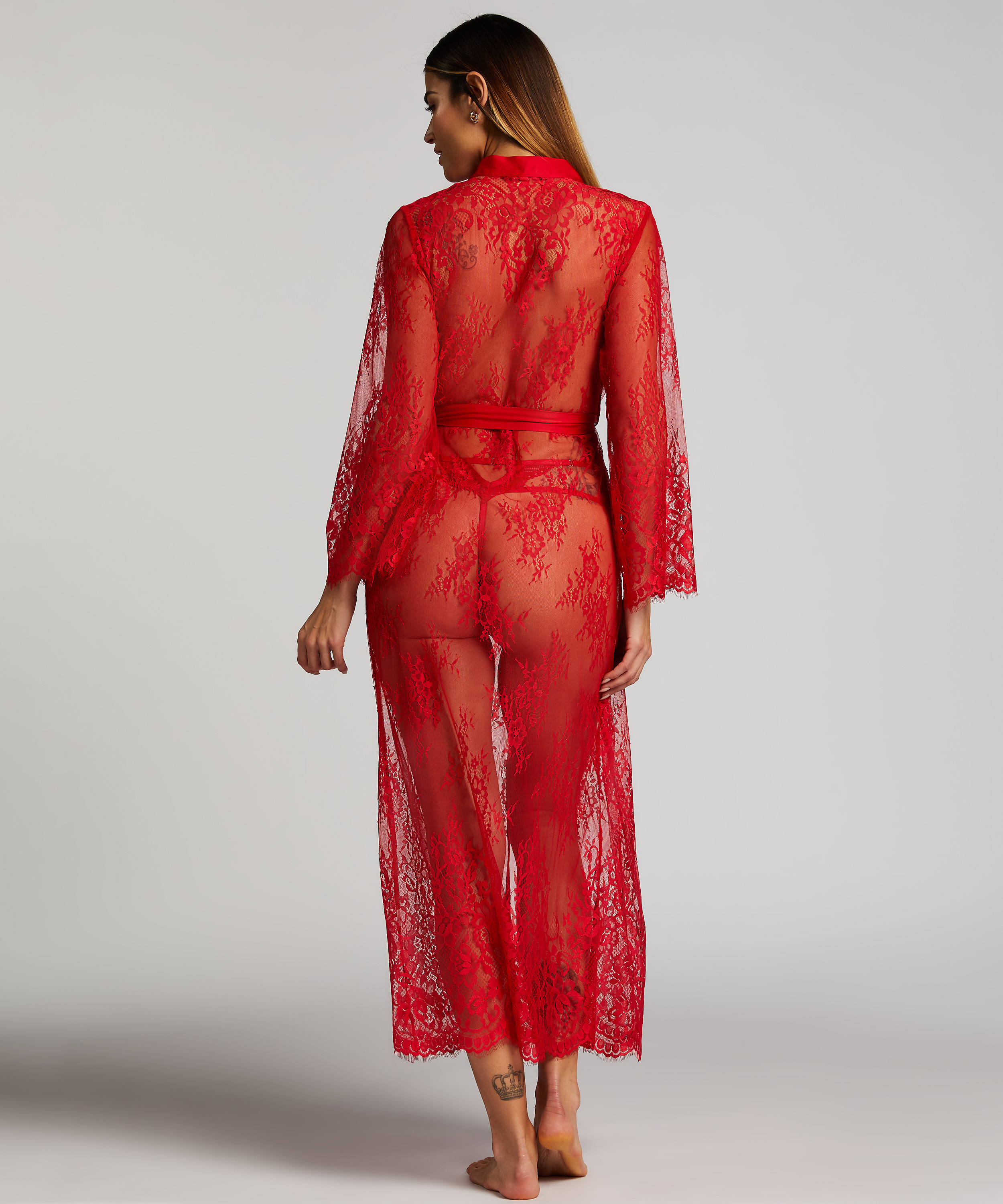 Kimono Allover Lace, Rojo, main