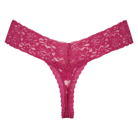 Tanga floral encaje, Rosa