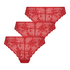 Lote de 3 braguitas brasileñas invisibles, Rojo
