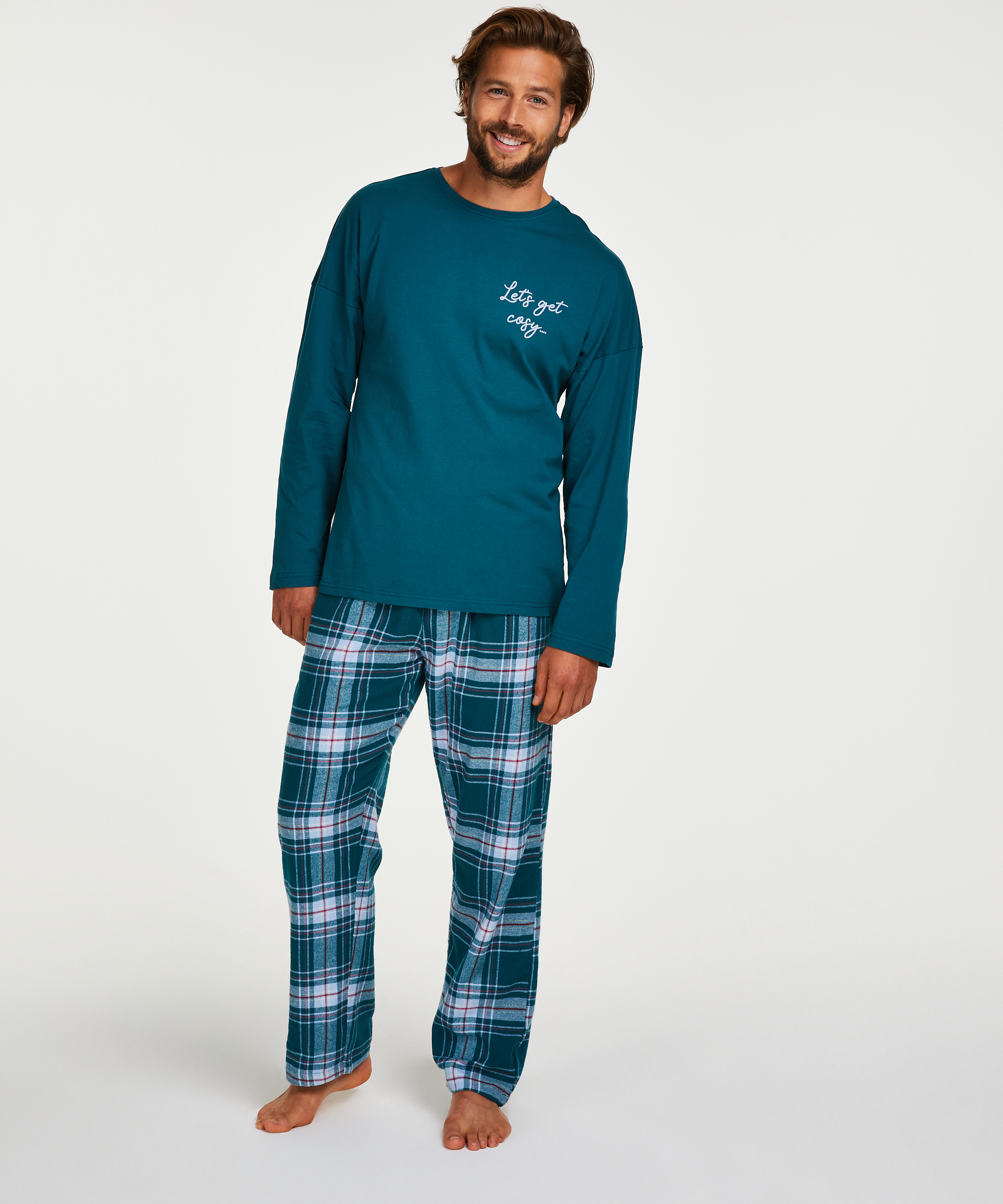 Conjunto de pijama para hombre, Azul, main