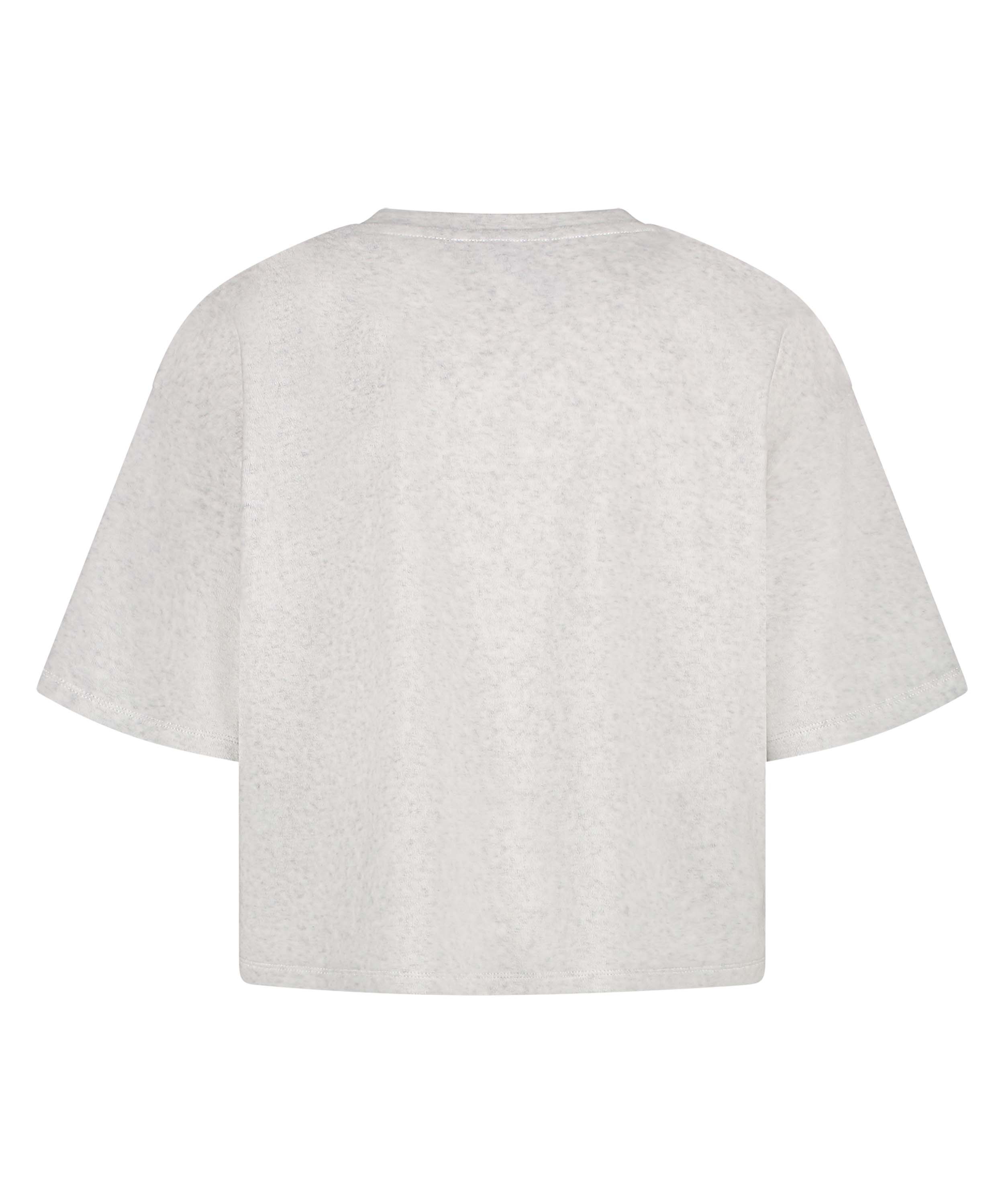 Top de terciopelo de manga corta, Gris, main