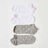 2 pares de calcetines tobilleros deportivos Cotton , Gris