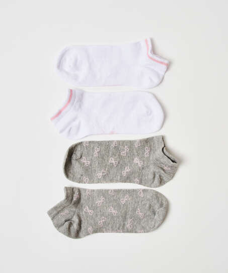 2 pares de calcetines tobilleros deportivos Cotton , Gris