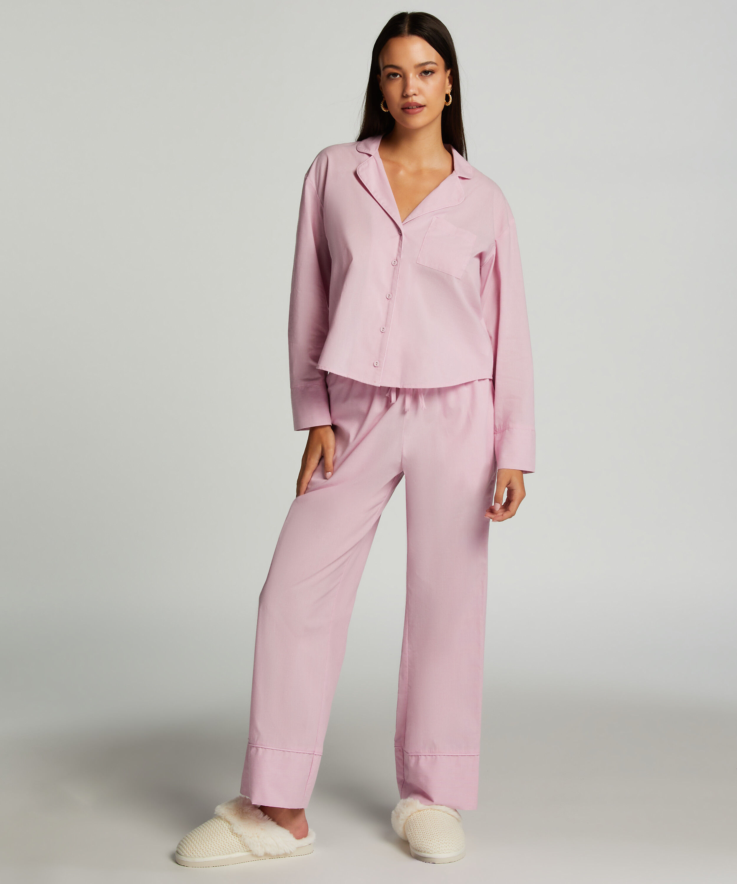 Pantalón de pijama de algodón, Rosa