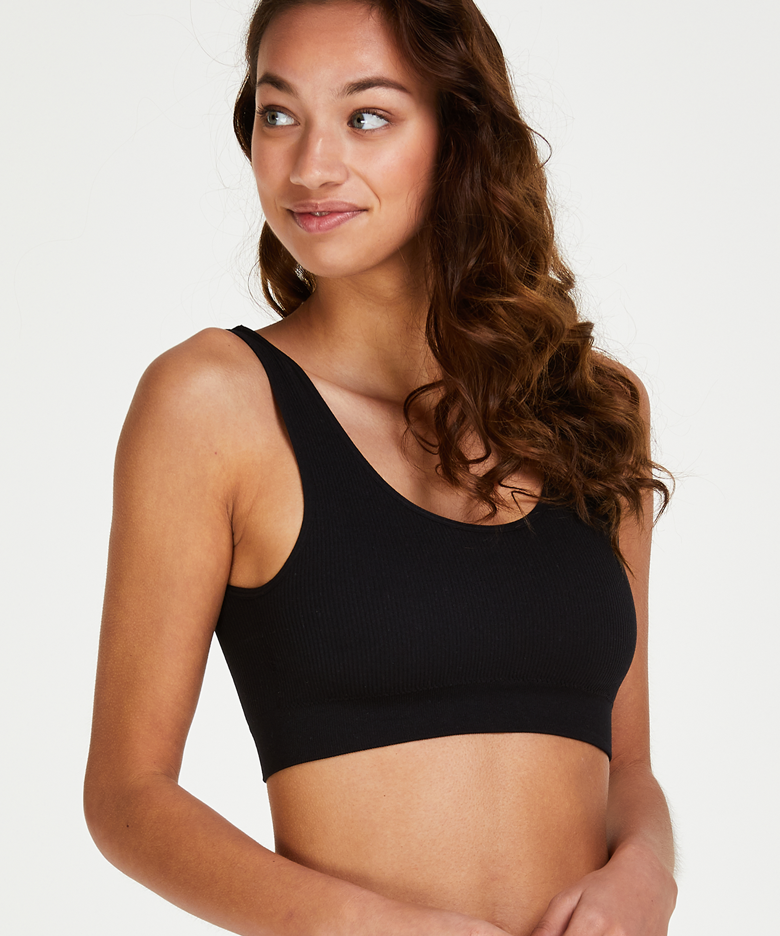 Bralette sin costuras, Negro, main