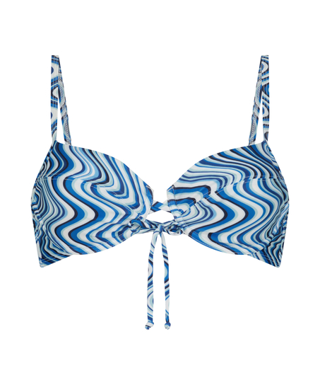 Top de bikini con aros Hvar, Azul