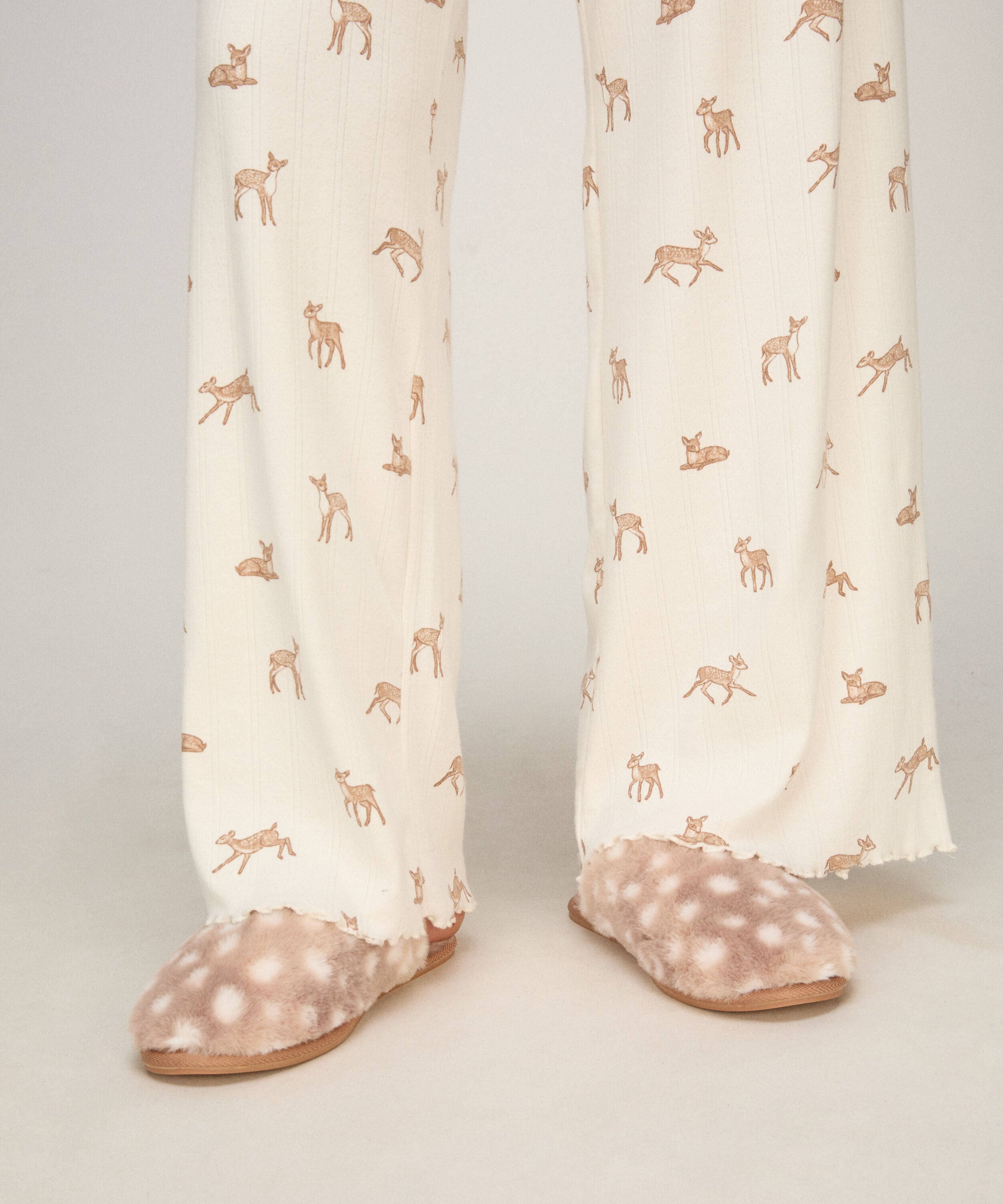 Zapatillas Deer Faux Fur, Marrón