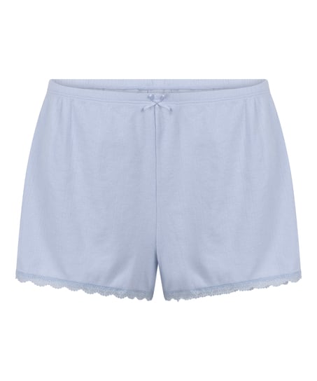 Short en pointelle, Azul
