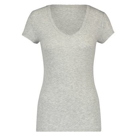 Top de pijama de manga corta., Gris