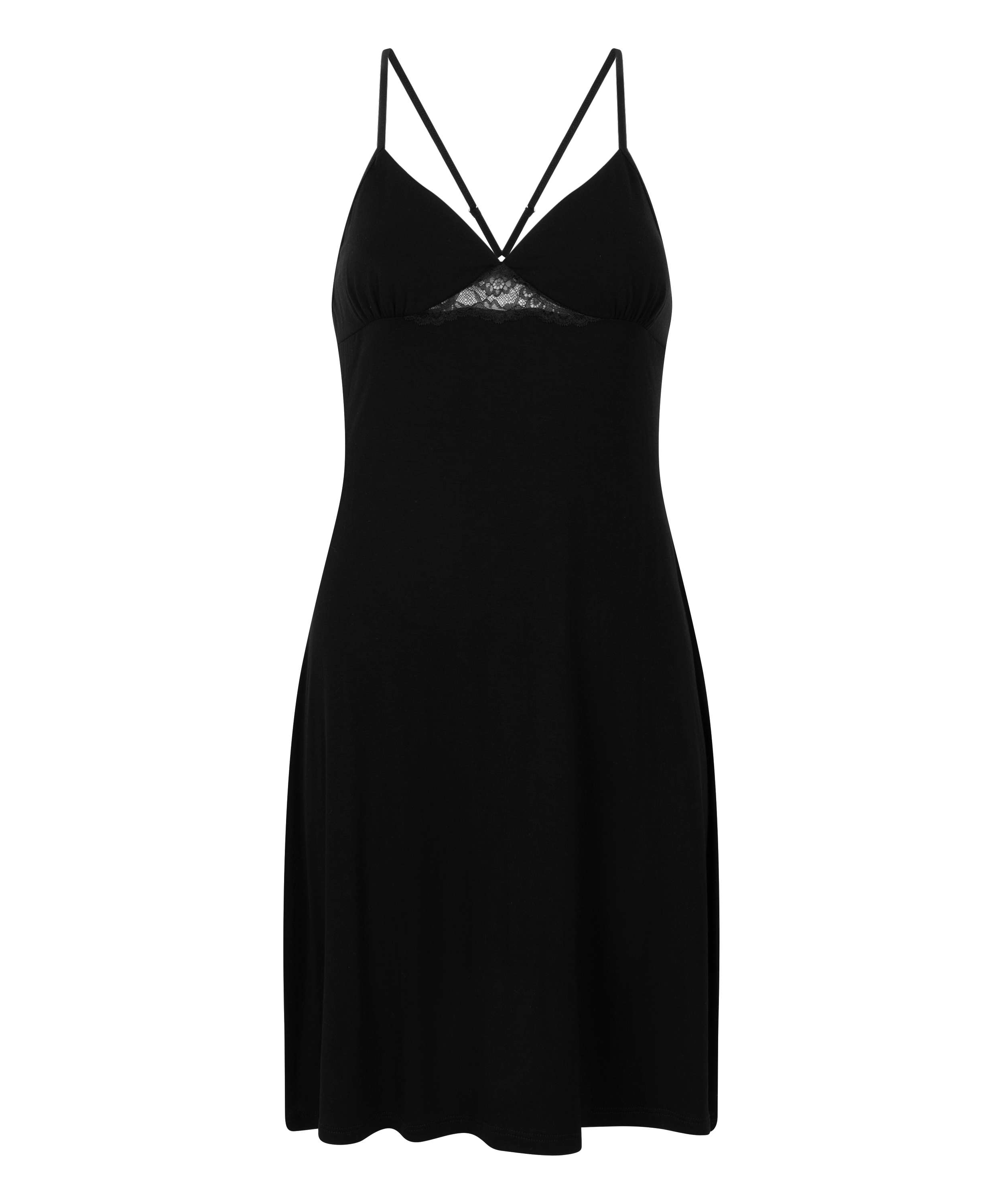 Vestido lencero Jersey, Negro, main