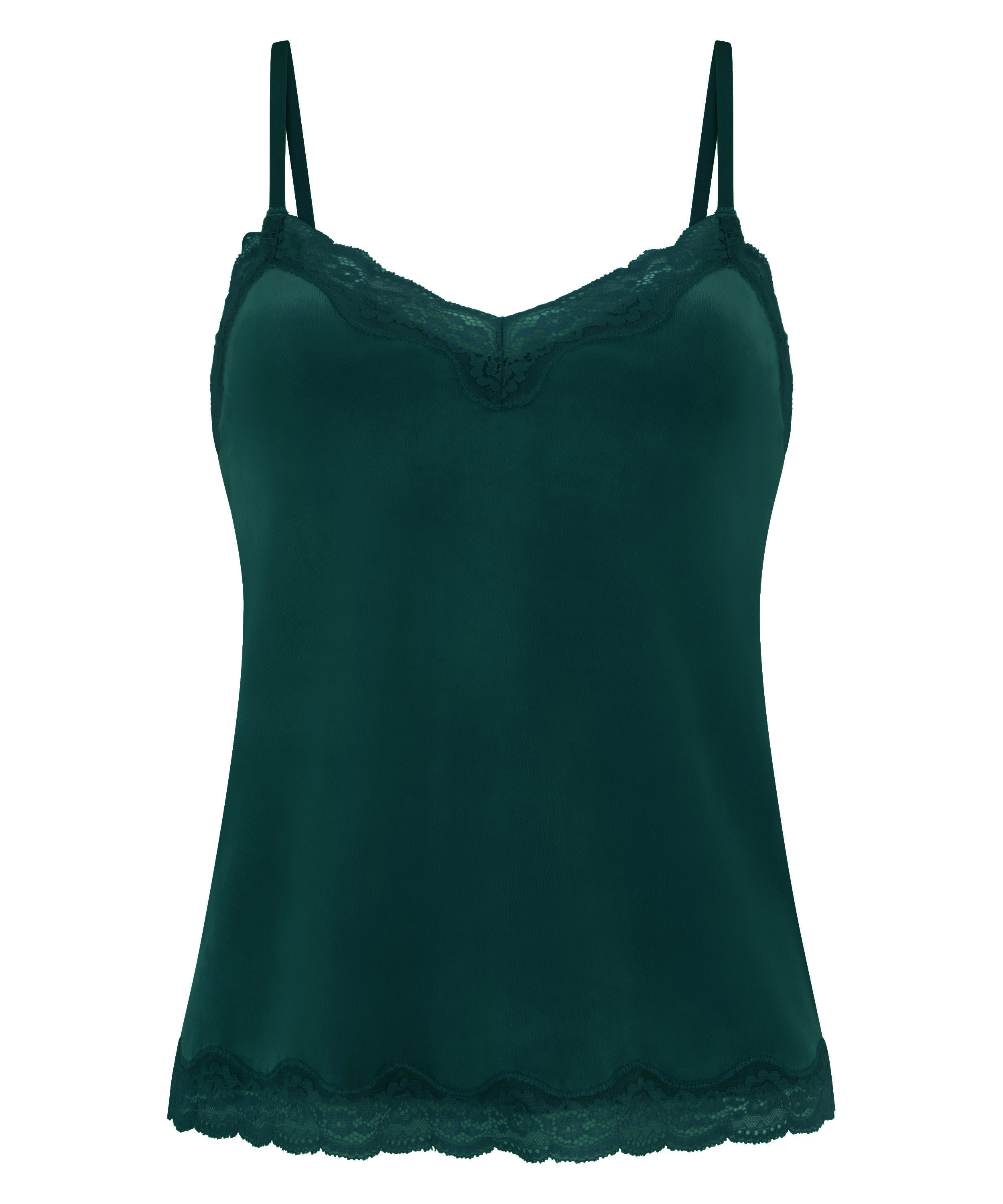 Camiseta top Velours Lace, Verde, main