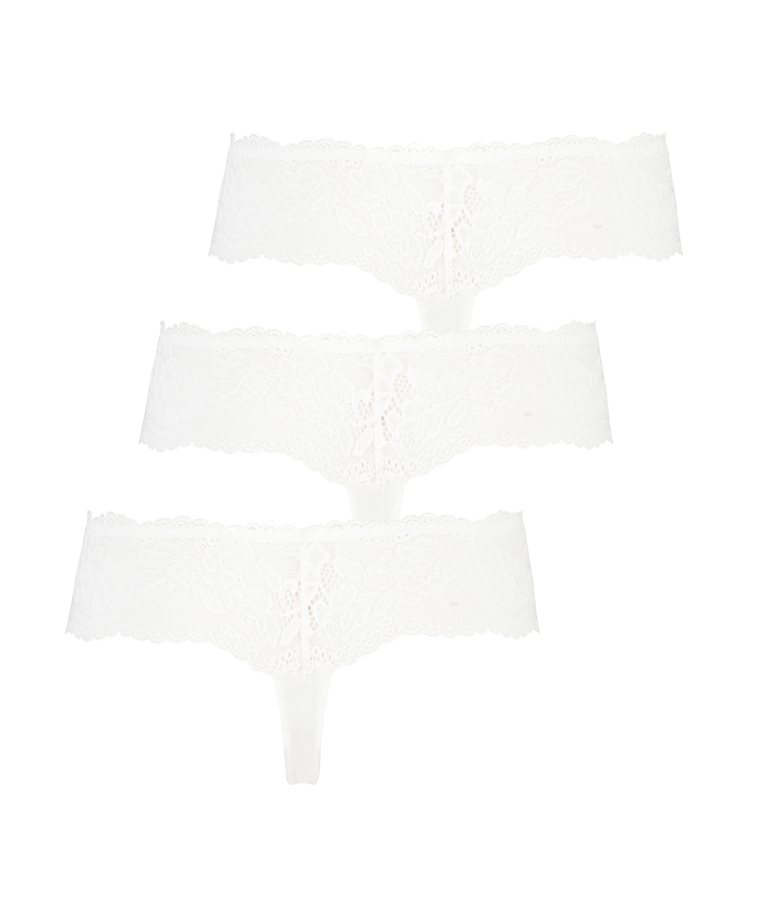 Paquete de 3 braguitas tipo bóxer Florecen, Blanco, main