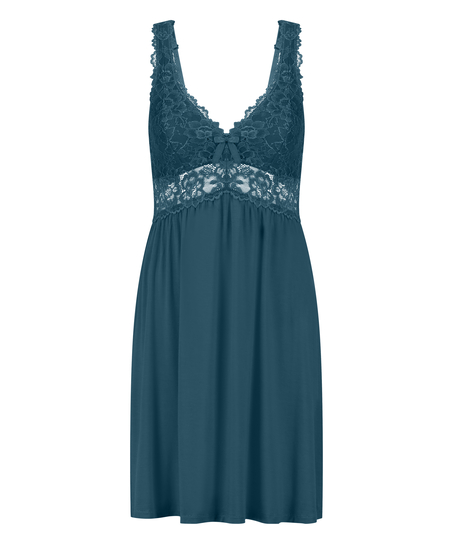 Vestido lencero Nora Lace, Azul