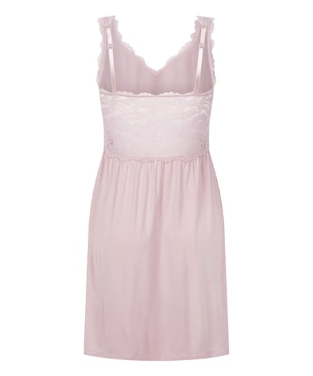 Vestido lencero Nora Lace, Rosa