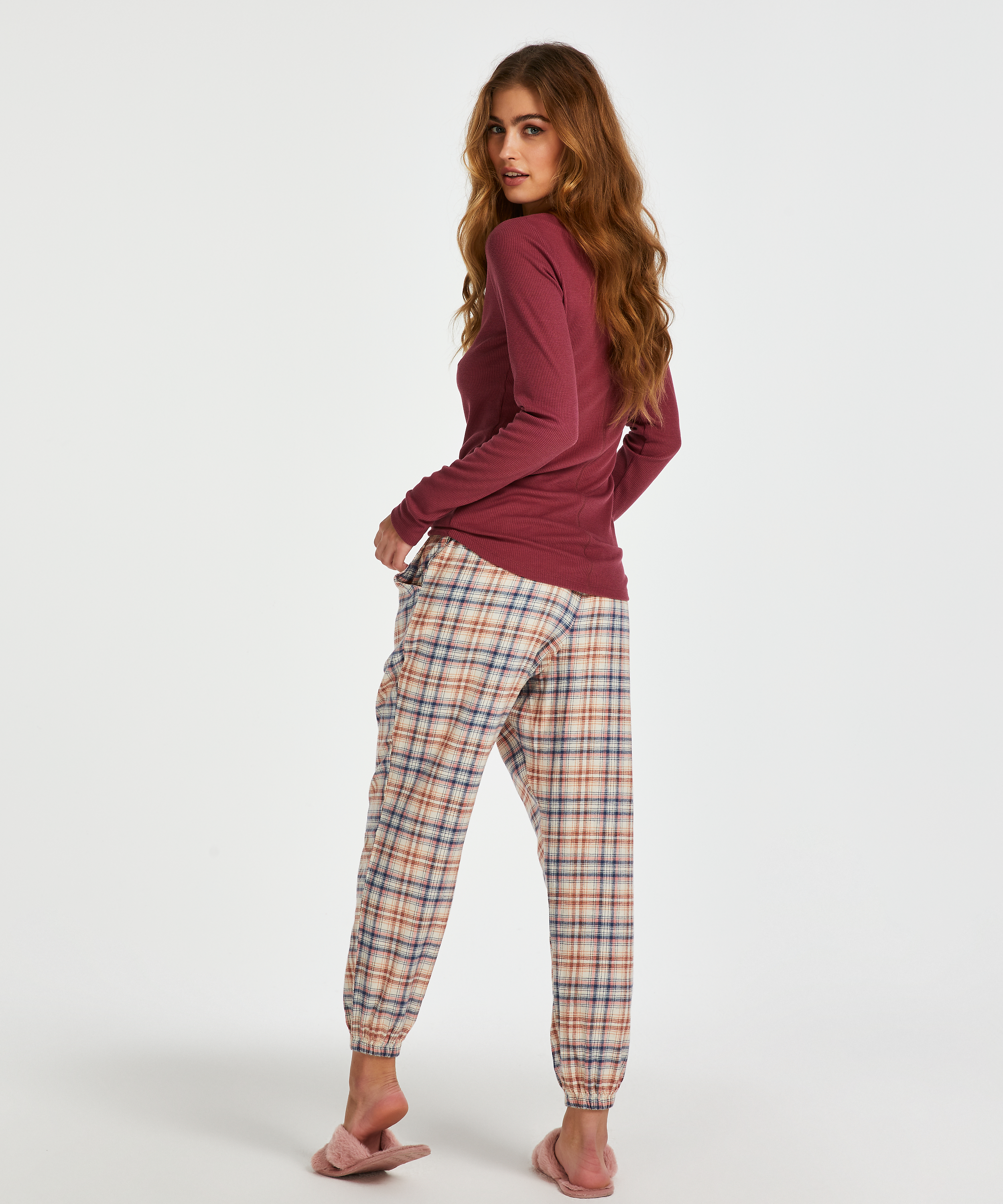 Petite Pantal&oacute;n de pijama Twill Check, Beige, main