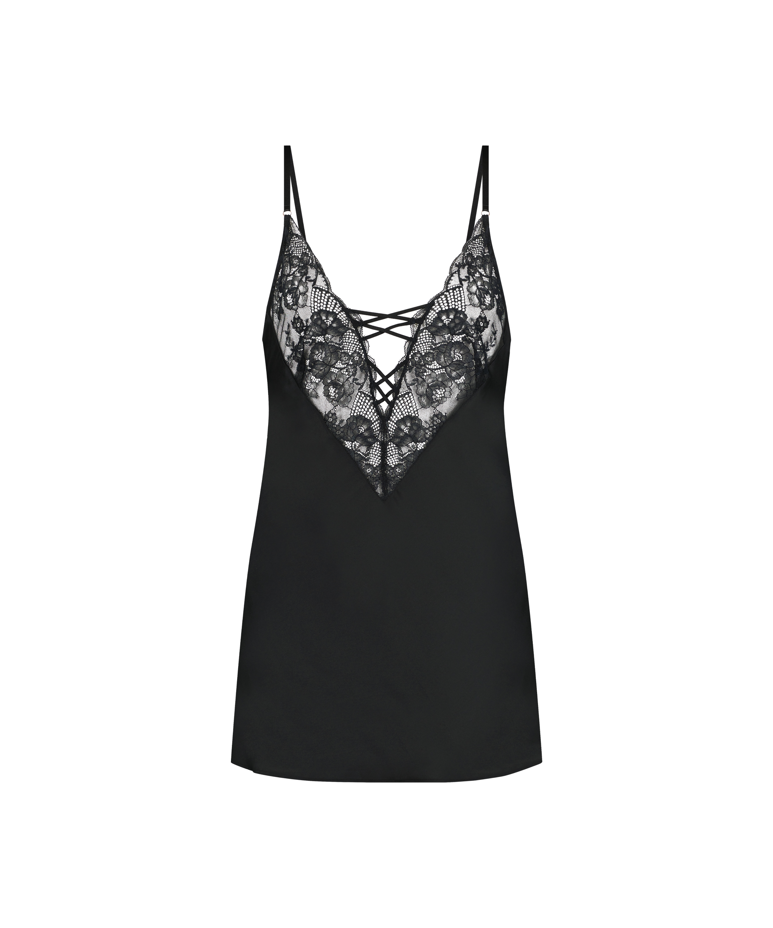 Vestido lencero Kaely, Negro, main