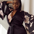 Kimono Satin Bloom, Negro