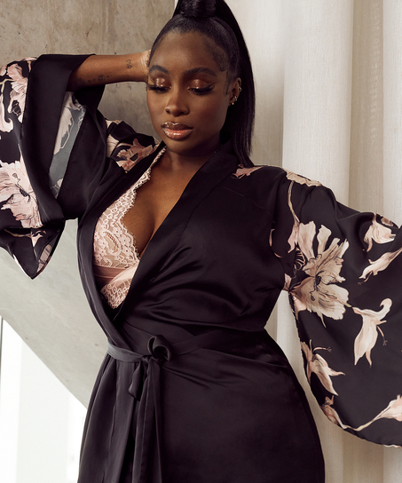 Kimono Satin Bloom, Negro