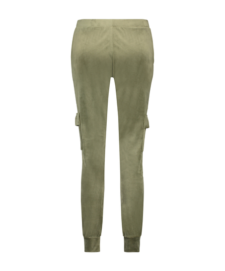 Pantal&oacute;n para correr de terciopelo Cargo, Verde