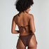 Braguita de Bikini Cheeky Tanga Crochet, marrón
