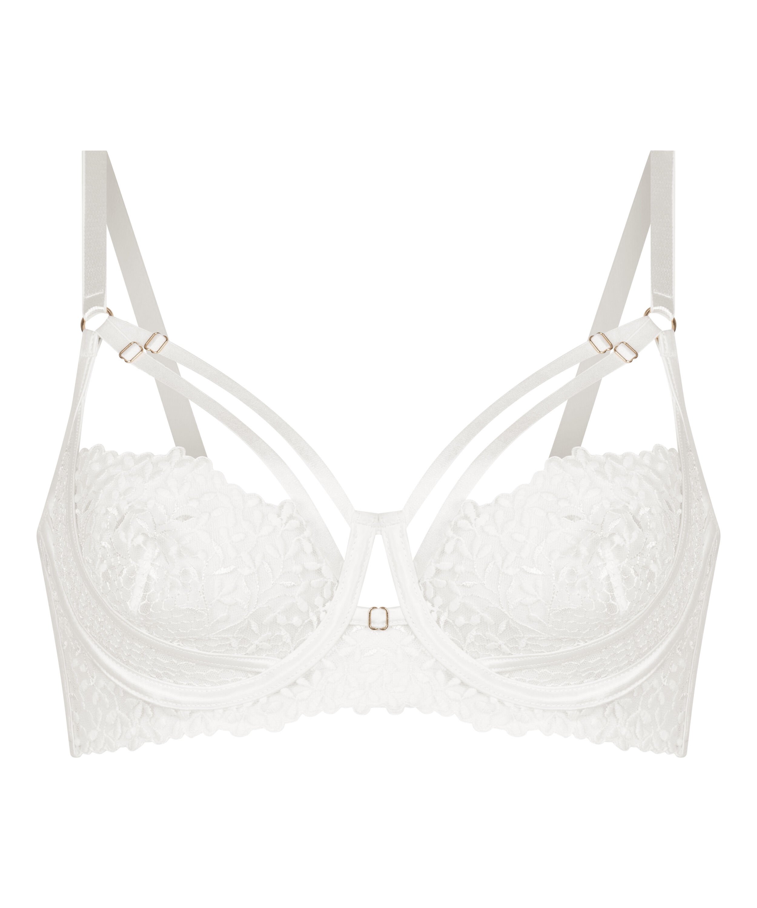 Sujetador Longline Kristina con Aros Sin Relleno, Blanco