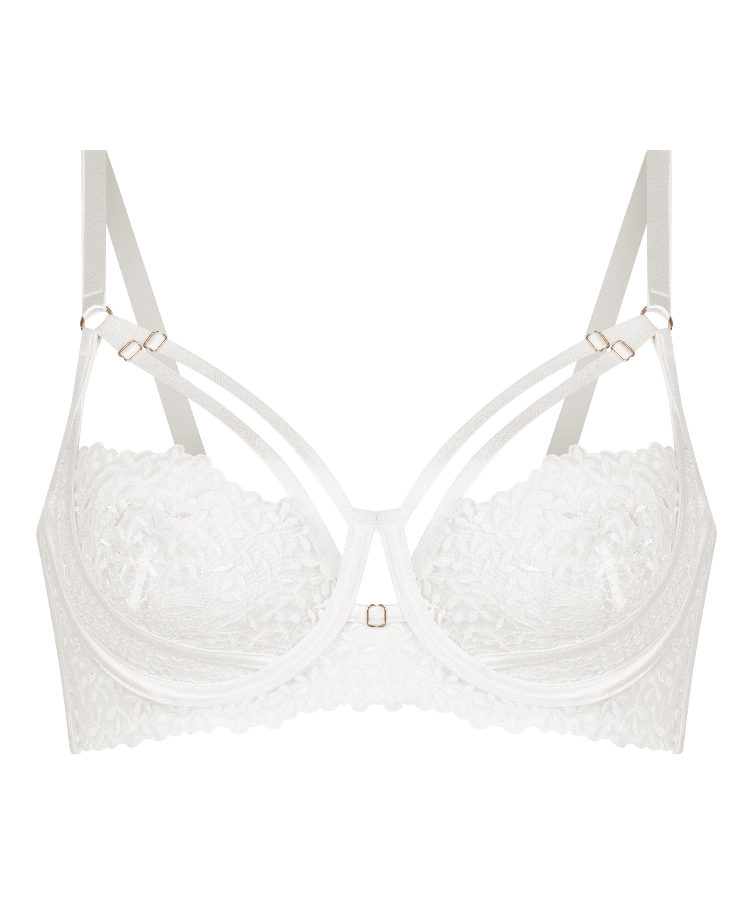 Sujetador Longline Kristina con Aros Sin Relleno, Blanco, main