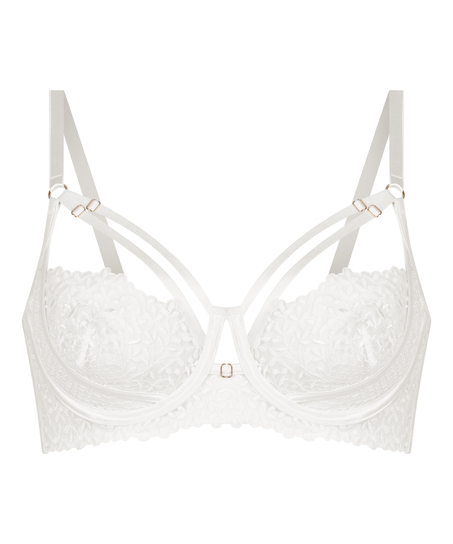 Sujetador Longline Kristina con Aros Sin Relleno, Blanco