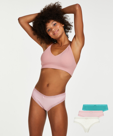 Pack de 3 braguitas brasileñas Serenity, Azul