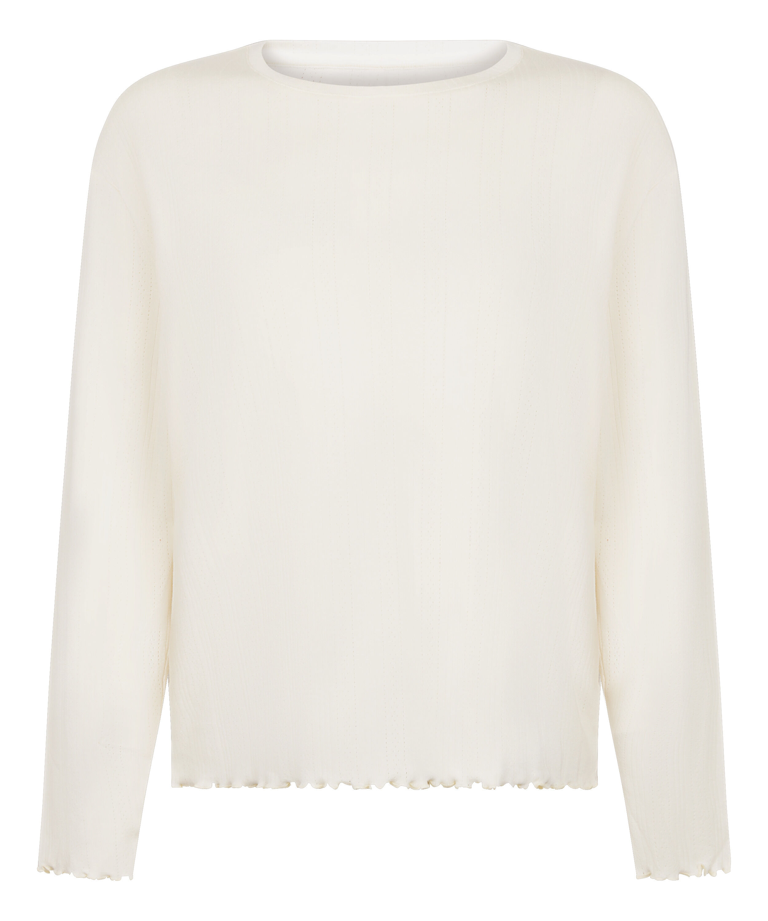 Pyjama Top Loose Pointelle, Blanco