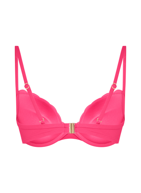 Top de bikini preformado con efecto realce Scallop Copa A - E, Rosa