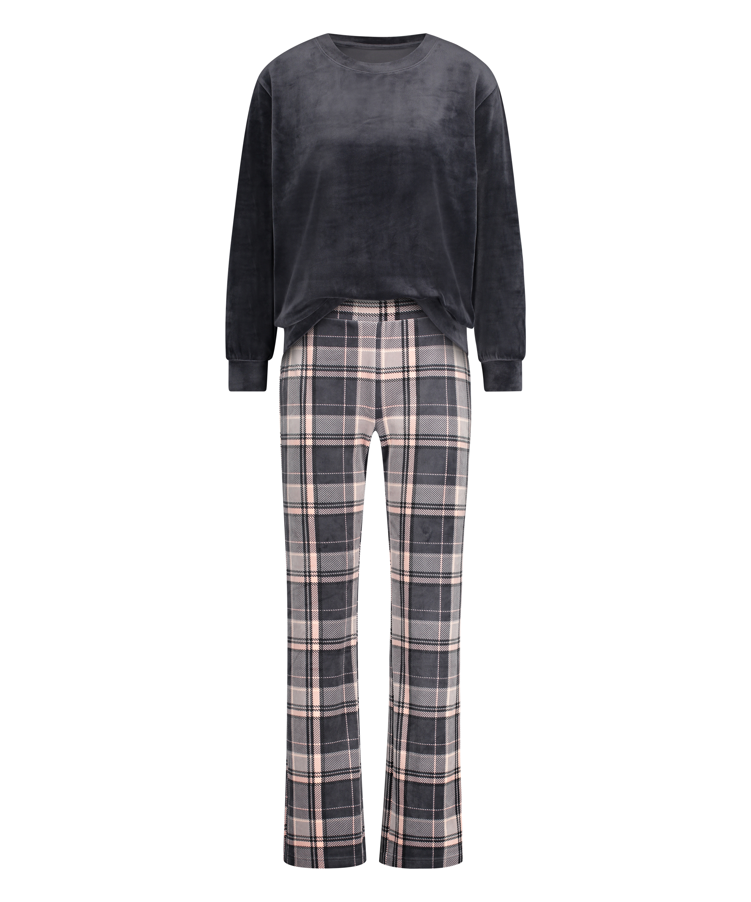 Conjunto de pijama de terciopelo, Gris, main