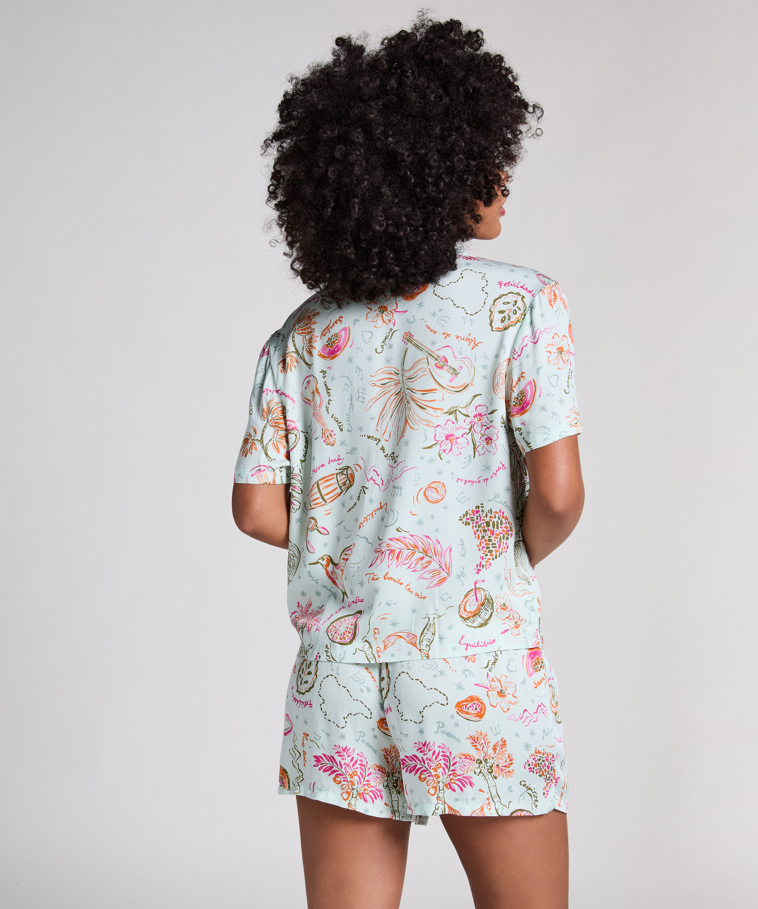 Short de satén, Verde, main