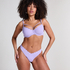 Top de bikini acolchado con aros Scallop, Morado