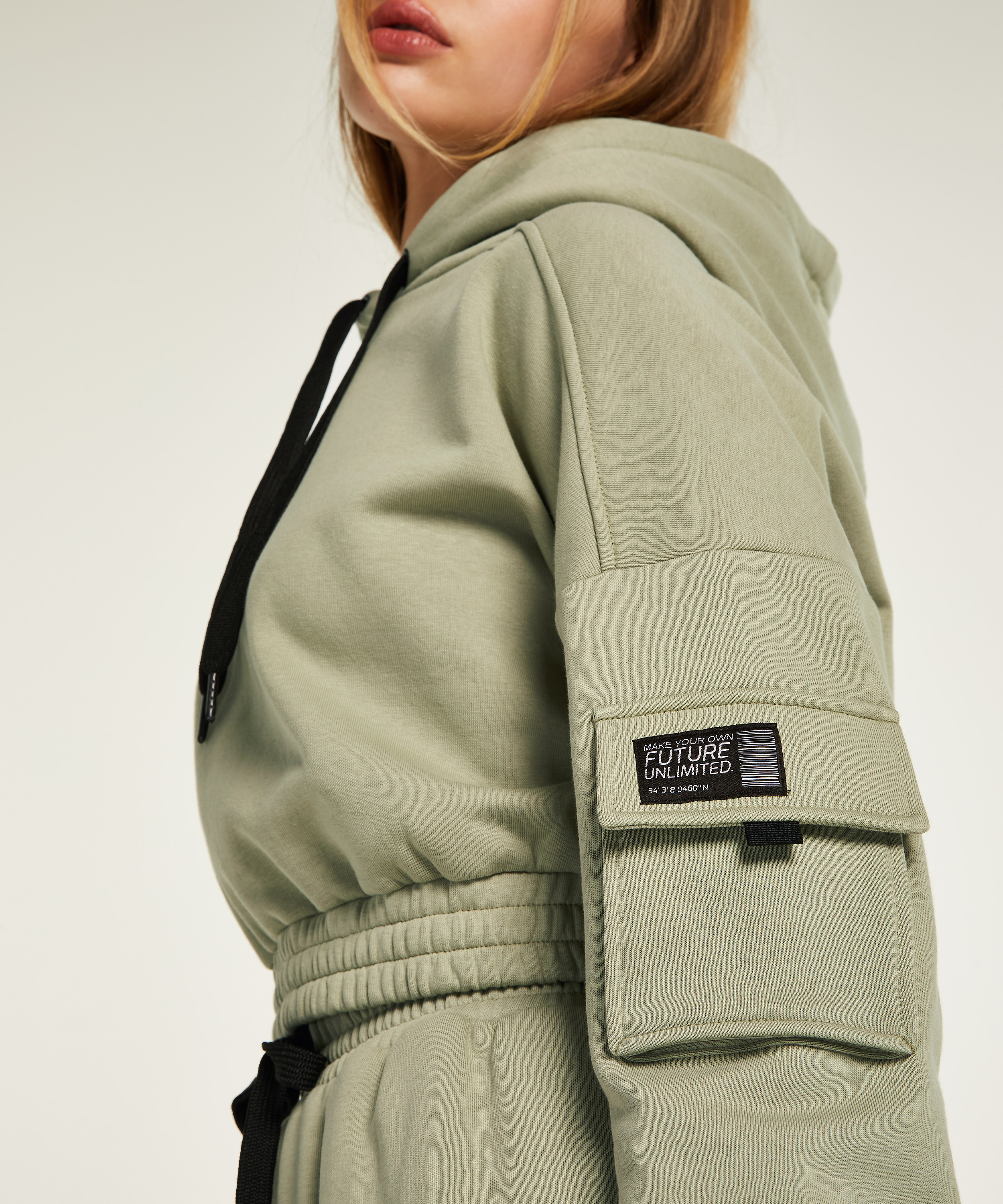 Sudadera corta con capucha Kim Petras, Verde, main