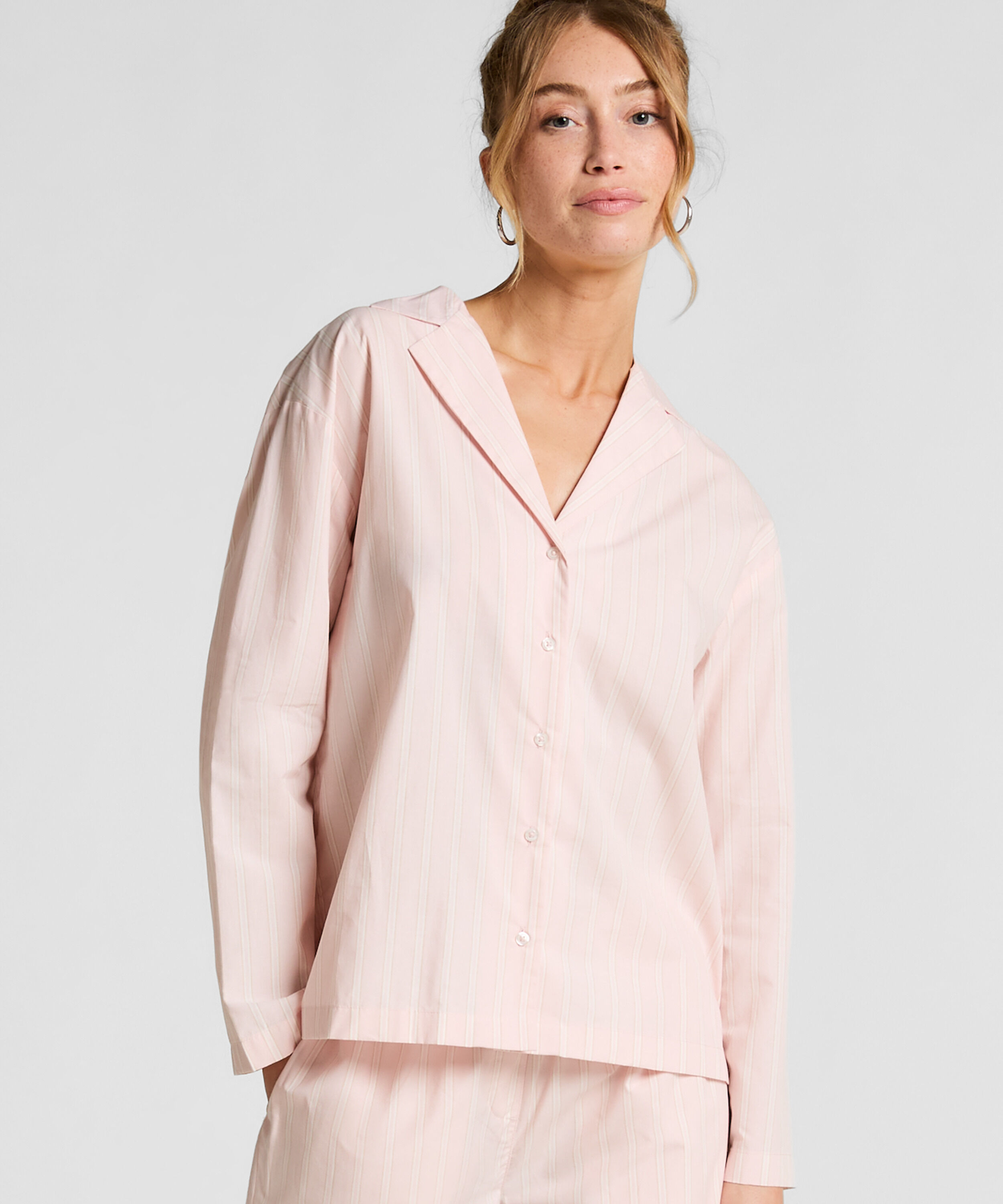 Top de pijama Algodón Poplin, Rosa