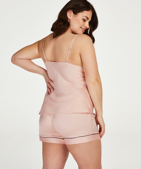 Top satinado Bow, Rosa