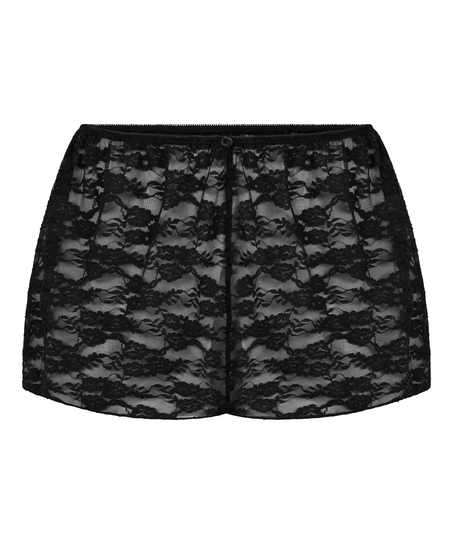 Short de encaje integral, Negro