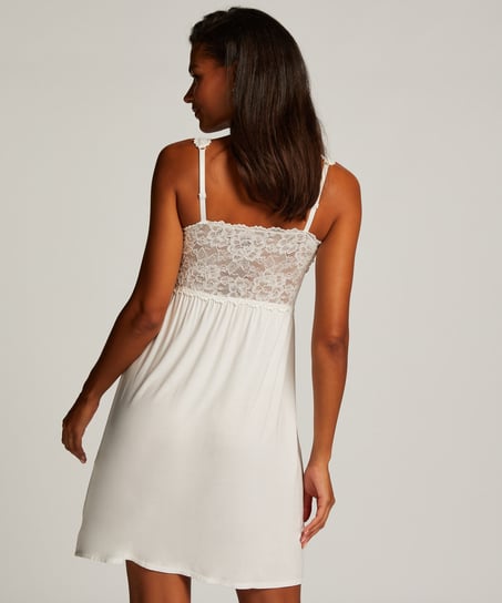 Vestido lencero Nora Lace, Blanco