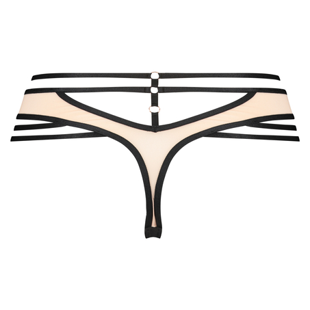 Tanga de corte alto Dahlia, Negro