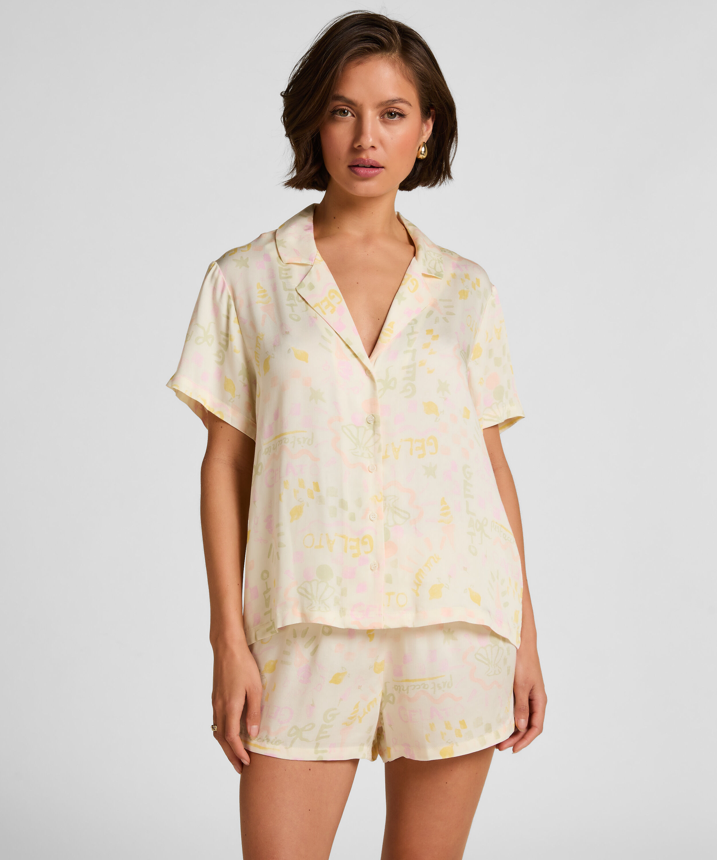 Short de satén, Blanco