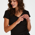 Top de pijama de manga corta., Negro