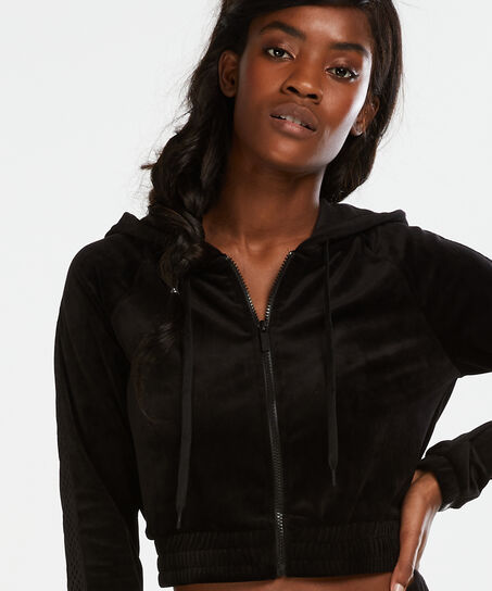 Chaqueta de terciopelo HKMX, Negro