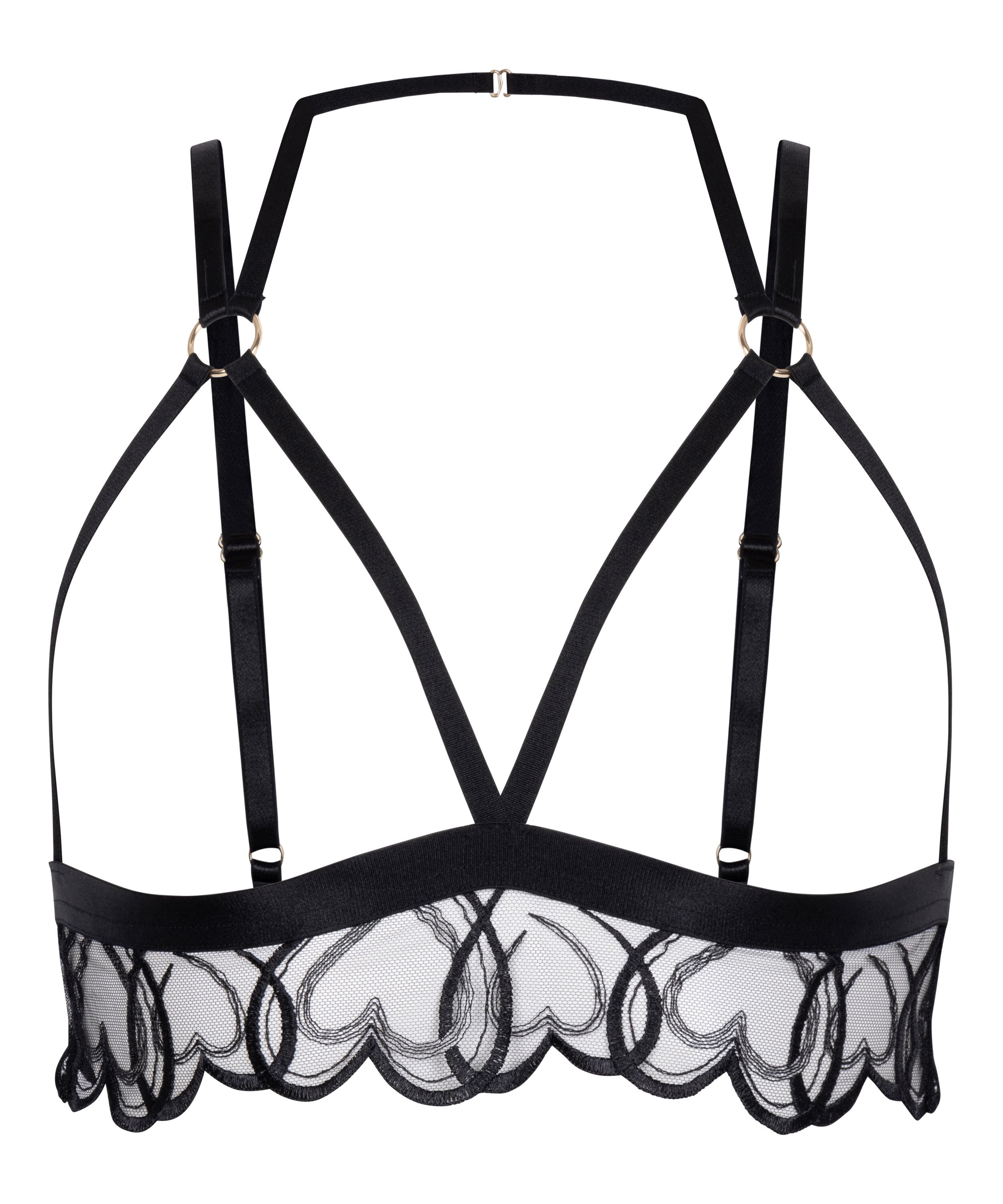 Bralette abierto Olivia, Negro