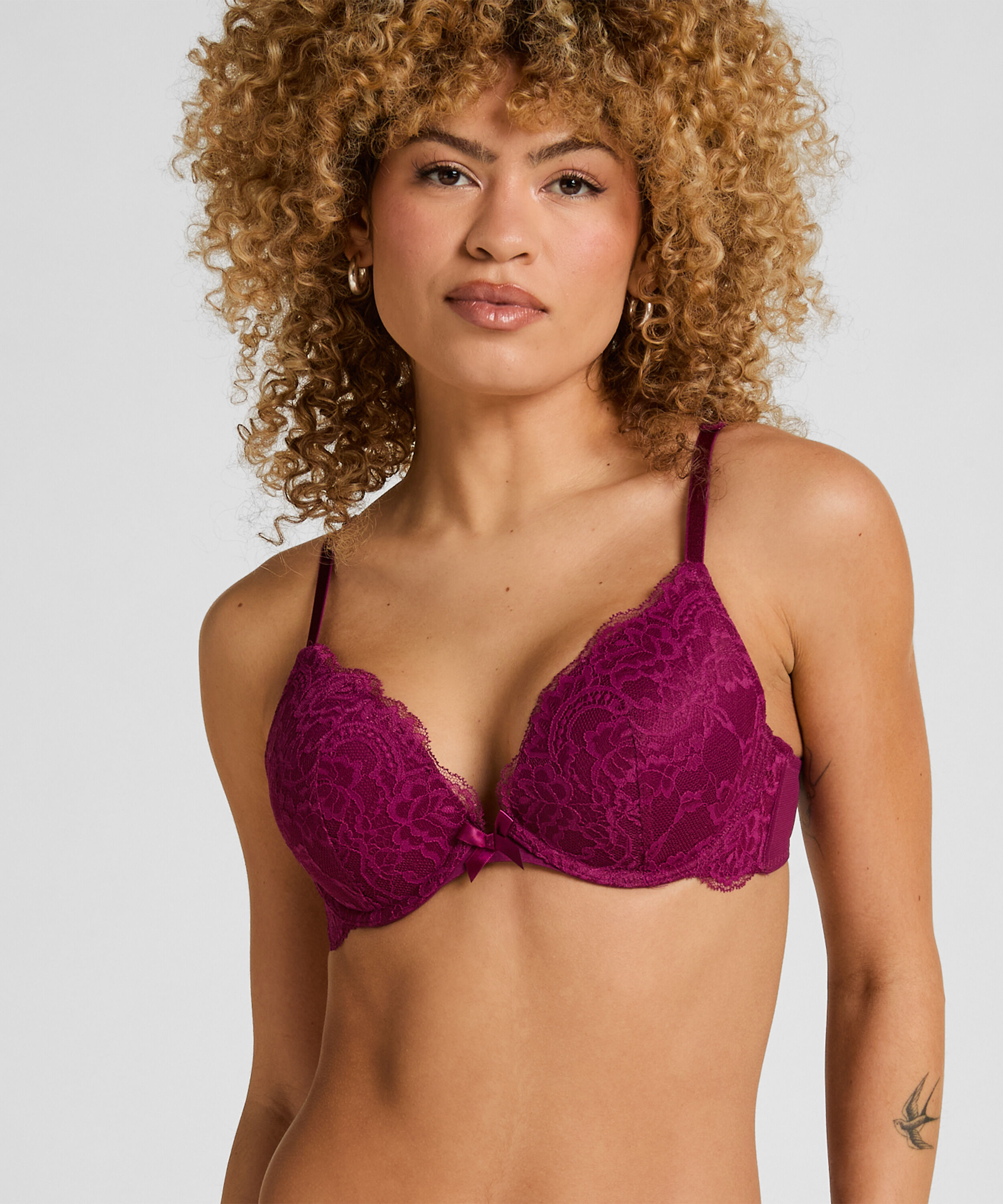 Sujetador push-up de aros preformado Teddy, Morado